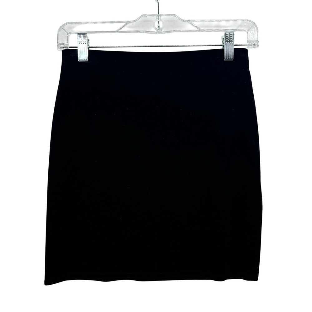 Vintage Black Velvet Mini Skirt High Waist Stretch Whimsigoth Retro Goth Large